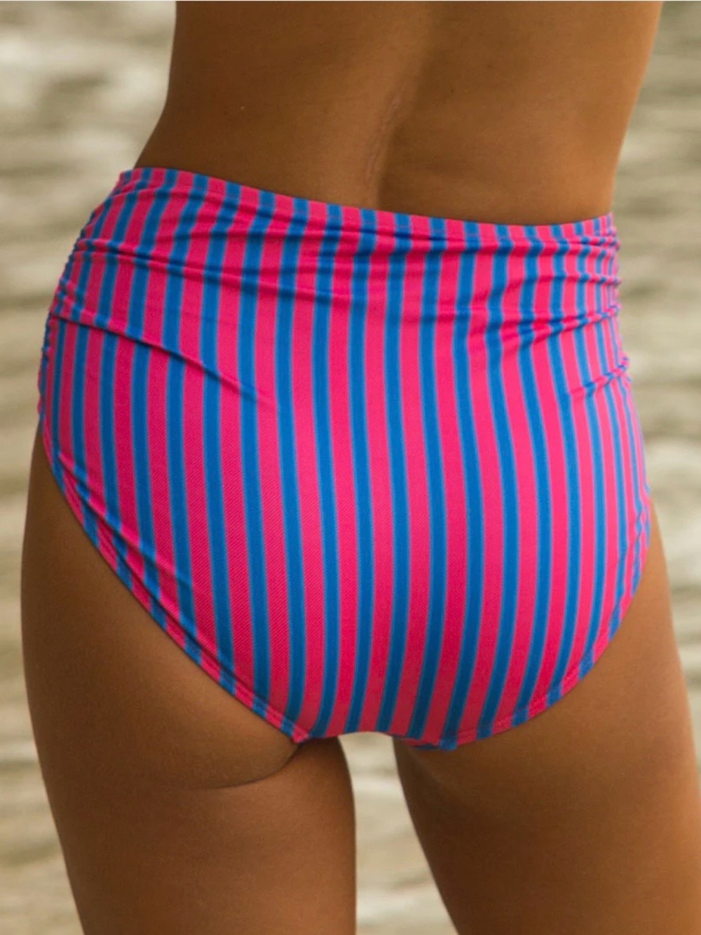 BERRY STRIPE RUCHED MIDI BOTTOMS - Picture 3 of 6